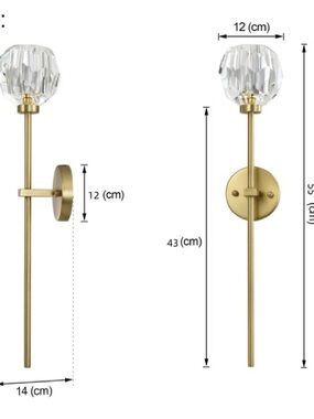 Brass Finish Crystal Wall Sconce - Home Wall Decor